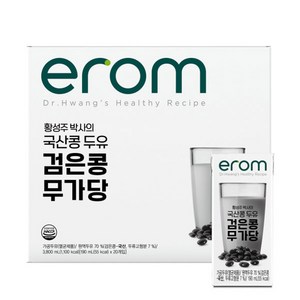 이롬 황성주 검은콩무가당두유, 190ml, 48개