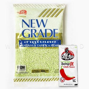 태국 그린 타피오카펄 그린사고 버블티 펄 green sago tapioca pearl worldfood(칠리10g묶음), 400g, 1개입, 1개