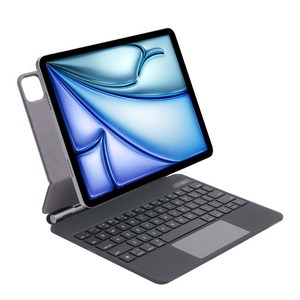 아이패드 에어6 세대 M2 호환 11인치 13인치 매직 키보드 블루투스 케이스 한글 각인 iPad Air 케이스나라, 블랙