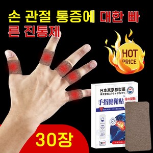 [즉시 완화] 전설의 패치 손목 패치 손가락 관절 패치 홍화와 박하 멘톨 함유 시원하게 통증 완화 손목 및 손가락 관절 통증 빠른 완화와 혈액 순환 촉진, 30개입, 2개