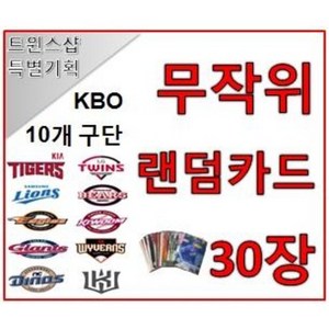 KBO 프로야구 카드 포토카드 10개팀 구단별 무작위 랜덤카드 30장 야구카드 야구팬 선물 수집, 한화 이글스, 1개