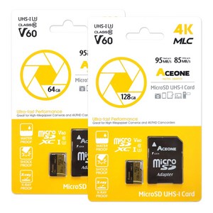 에이스원 PRO MLC 타입 마이크로SD 메모리카드 액션캠 캠코더 전용 블랙박스, 1개, 64GB