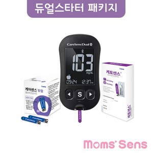 케어센스 듀얼 스타터패키지(듀얼측정기+케톤검사지10매+혈당검사지50매+채혈침+알콜솜), 1개