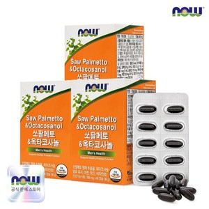 나우푸드 쏘팔메토&옥타코사놀 60캡슐 3박스 (6개월분), 60정, 3개