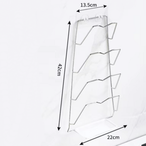 두터운트 벽걸이형 스틸 와이어 냄비뚜껑 거치대 4칸, 기본 색상 * 4 개의 층 * 1개, 4 개의 층, 1개