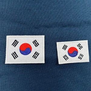 태극기 패치/ 컴퓨터자수 / 와펜/ DIY바느질 / 팰트지/티자수, 소 4.5cmX3.2cm, 1개