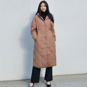 여성 경량 롱 패딩 잠바 오리털 100% 덕다운 겨울 후드 누빔 점퍼 자켓 코트 [마몽]
