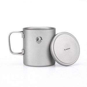 아베나키 티타늄 더블월 머그컵 300ml, 1개, 티탄