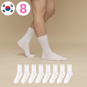 비바슈슈 여성용 쫀쫀하고 목이 긴 무지 장목 양말 8켤레