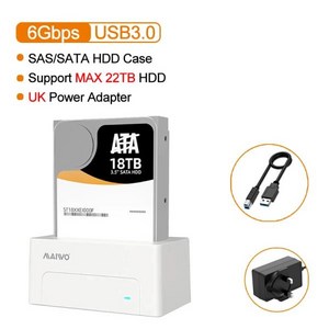 MAIWO PC용 SAS 하드 드라이브 도킹 스테이션 22TB 용량 3.0 어댑터 인클로저 리더 2.5 인치 5Gbps, 한개옵션1, 한개옵션1, 1개