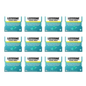 Listeine 리스테린 구강청결제 필름 쿨 민트 24개입 12팩 대용량 휴대용, PocketPaks, 12 Packs, 1개