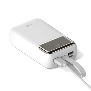 케이맥스 고속충전 대용량 보조배터리 20000mAh PD 22.5W 빌트인 3in1 케이블 일체형, 화이트