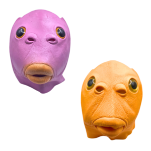티스메아 외계인 가면 보라+오렌지 2개 세트 동물 할로원 물고기 코스튬