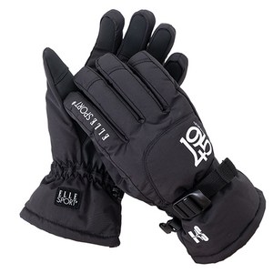 엘르 남녀공용 겨울 방한 스키 보드 장갑, E2302 블랙M