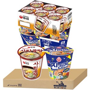 블루존 사리곰탕 소컵라면 70g + 진라면 순한맛 소컵라면 65g