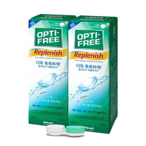 옵티프리 리플레니시 렌즈세정액 420ml x 2p + 렌즈케이스, 1세트