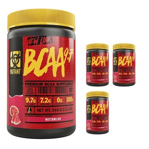 뮤턴트 BCAA 9.7 수박맛, 4개, 348g