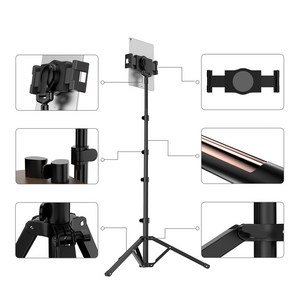 12.9인치 태블릿 삼각대 스탠드 테블릿거치대 아이패드 갤럭시탭 전자 악보 보면대 악보대, 블랙