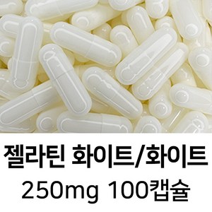 라이프건강 식약청허가 젤라틴 공캡슐(250mg 화이트/화이트) 100캡슐, 1개