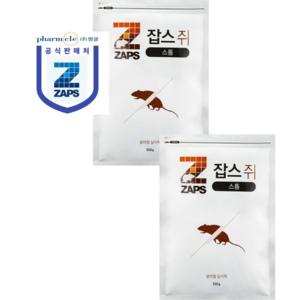 쥐약 스톰 쥐잡스 500g 살서제 + 먹이통 5개 증정, 2개