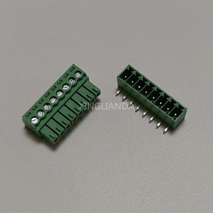 곡선 바늘 PCB 나사 터미널 커넥터 플러그인 블록 15EDG 3.5mm 2 P 3 4 5 6 7 8 9 10P KF15EDG-3.5 그린, 09 5sets 10P