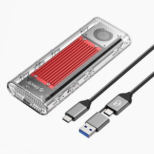 오리코 USB 4.0 (40Gbps) M.2 NVMe 방열팬 외장 SSD 케이스 TCM2-U4, 레드, 1개