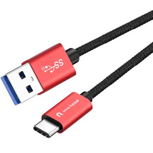 속도빠른 아이폰 카플레이 C타입 케이블 USB3.2 10Gbps, 1개, 레드, 100cm