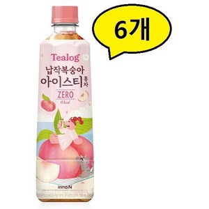 티로그 납작복숭아 아이스티 제로, 500ml, 6개