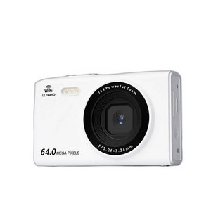 디지털 카메라 디카 4K wifi 6400만 화소 고화질 Digital 초소형, 화이트  WIFI 다이렉트 휴대폰 + 6 400만  6