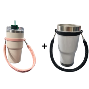 JOYNJOY 텀블러 스트랩 실리콘, 2개, 핑크+블랙