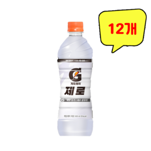 롯데칠성 게토레이 제로, 12개, 600ml