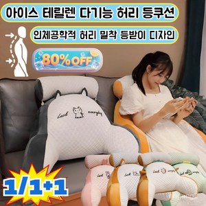 [피로가 급감하다] 쿨링 아이스빈 대형 쿠션 아이스 테릴렌 다기능 허리 등쿠션 기온을 내려주는 쿨링 허리받침대 냉감 테릴렌 소재/인체공학 [1개]-[공룡x1]