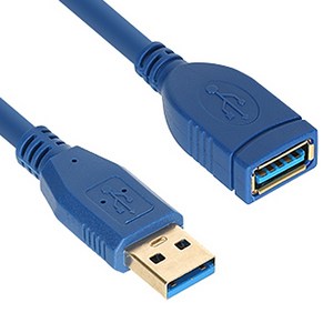 [강원전자] [AM-AF] USB-A 3.0 to USB-A 3.0 M/F 연장케이블 NETmate NM-UF305BLZ [블루/0.5m], 1개