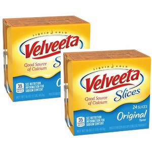 2개세트 벨비타 오리지널 치즈 슬라이스 24개입 Velveeta Cheese Slices, 2개, 453g