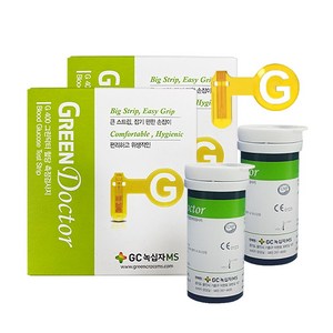 녹십자MS 그린닥터 혈당측정지 혈당시험지 100매 + 물티슈 증정 당뇨 소모성재료 [벤저스 출고], 100, 1개