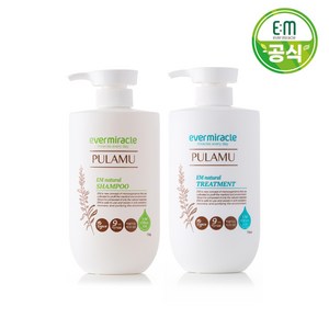 에버미라클 EM 풀라무 내추럴 샴푸 750g+내추럴 트리트먼트 750ml 리뉴얼신제품 EM-X GOLD 함유, 내추럴 샴푸 750g + 내추럴 트리트먼트 750ml, 1개