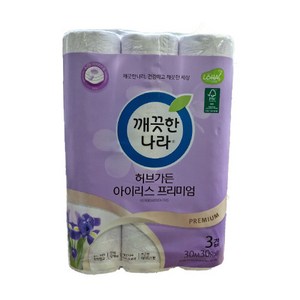 [비닐 포장 그린] 깨끗한나라 3겹 아이리스 화장지 비닐 포장, 1개, 상세페이지 참조, 30롤