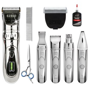 앙비뉴 X3 터보파워플러스+V2 강아지바리깡 미용세트, 6종세트 X3+V2+콤+교체날+오일+가위