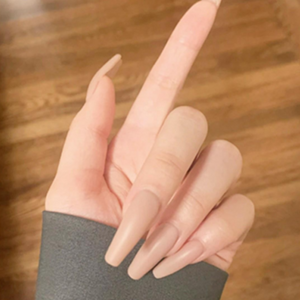 셀프 네일팁 원컬러 단색 무광 롱 오발 코핀 연장팁, 1개, 원톤네일팁#059