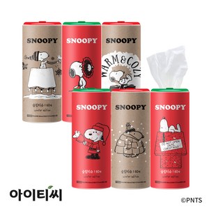 피너츠 스누피 2겹 슬림티슈(60매) 6입X1세트, 단품