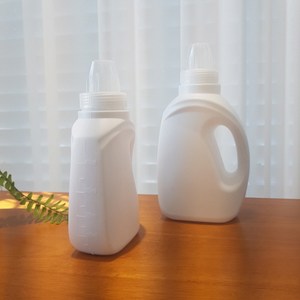 다담 세탁 세제 리필 디스펜서 소분 용기 500ml 섬유유연제 중성세제 세탁세제 아기세제 베이킹소다 과탄산소다 구연산 통, 화이트 몸체 / 연핑크 계량캡캡, 1개