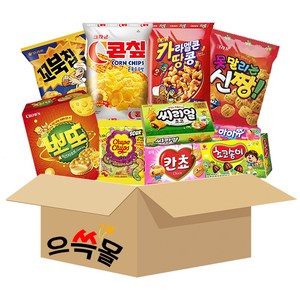 으쓱몰 어린이 과자세트 칸쵸 씨리얼 초코송이 신짱 콘칲 카라멜콘과 땅콩 꼬북칩 뽀또 츄파춥스 마이쮸, 어린이과자세트, 1세트