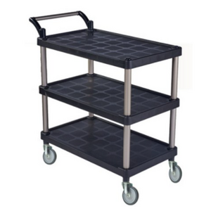 삼단 서빙카트 식당카트 플라스틱 호텔 병원 백화점 마트 식당 학교 운반구 이동식 운반 대차 구르마 유한캐스터 무소음 YPB 흑색, 대, 와인색 보급형 무소음