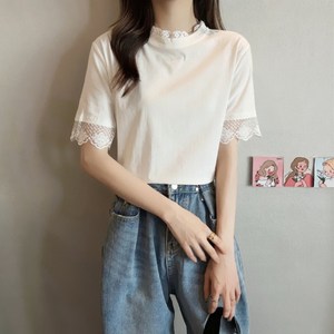 펀칭 레이스 무지 기본 티셔츠 코튼100% 이너 페이크