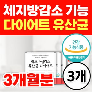 옵션선택) 종근당 지엘핏 다이어트 유산균 GLP 지엘피 - 1 / 체지방 감소 뱃살 비피더스 모유 유래 유산균 프롤린 락토바실러스 가세리 루테리 가르시니아, 3개, 60회분