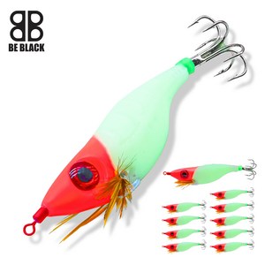 왕눈이 1단 왕바늘 에기 세트 문어 갑오징어 낚지 채비, 1세트, 9g, 레드헤드 그린 10개입