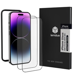 아이엠듀 풀커버 강화유리 휴대폰 액정보호필름 2매, 1세트