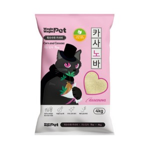 와글와글펫 고양이 카사노바 카사바 모래, 가는입자, 2개, 4kg