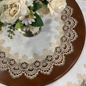테이블보 식당테이블 천 레이스 테이블 매트 원형 식탁보, 60cm, 1개, 151K골드