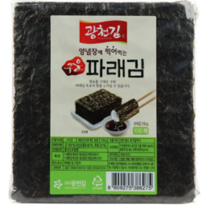 양념장에 찍어먹는 구운 파래김 100매 광천김, 150g, 1개